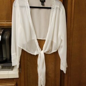 #217 Sheer White Coverup 18/20